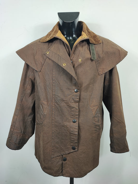 RARO Barbour Backhouse marrone C40/102cm Riding Brown Wax Jacket Size Medium