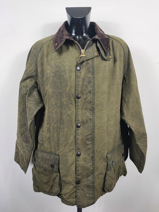 Barbour Giacca Beaufort vintage verde C50/127cm Man Green Wax Beaufort jacket size XXL