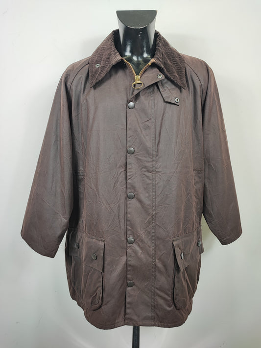 Barbour Giacca Beaufort vintage marrone C48/122cm Man Brown Wax Beaufort jacket size XL