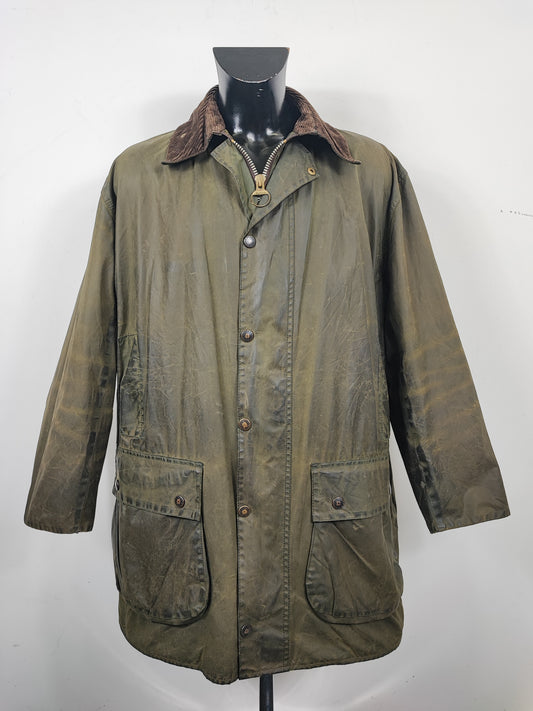 Barbour Border verde vintage cotone Cerato C44/112 cm Man Green Border Coat Size L/XL