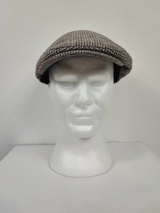 Coppola nuova inglese in lana marrone chiaro a fantasia - New English Camel Wool Flat cap One size