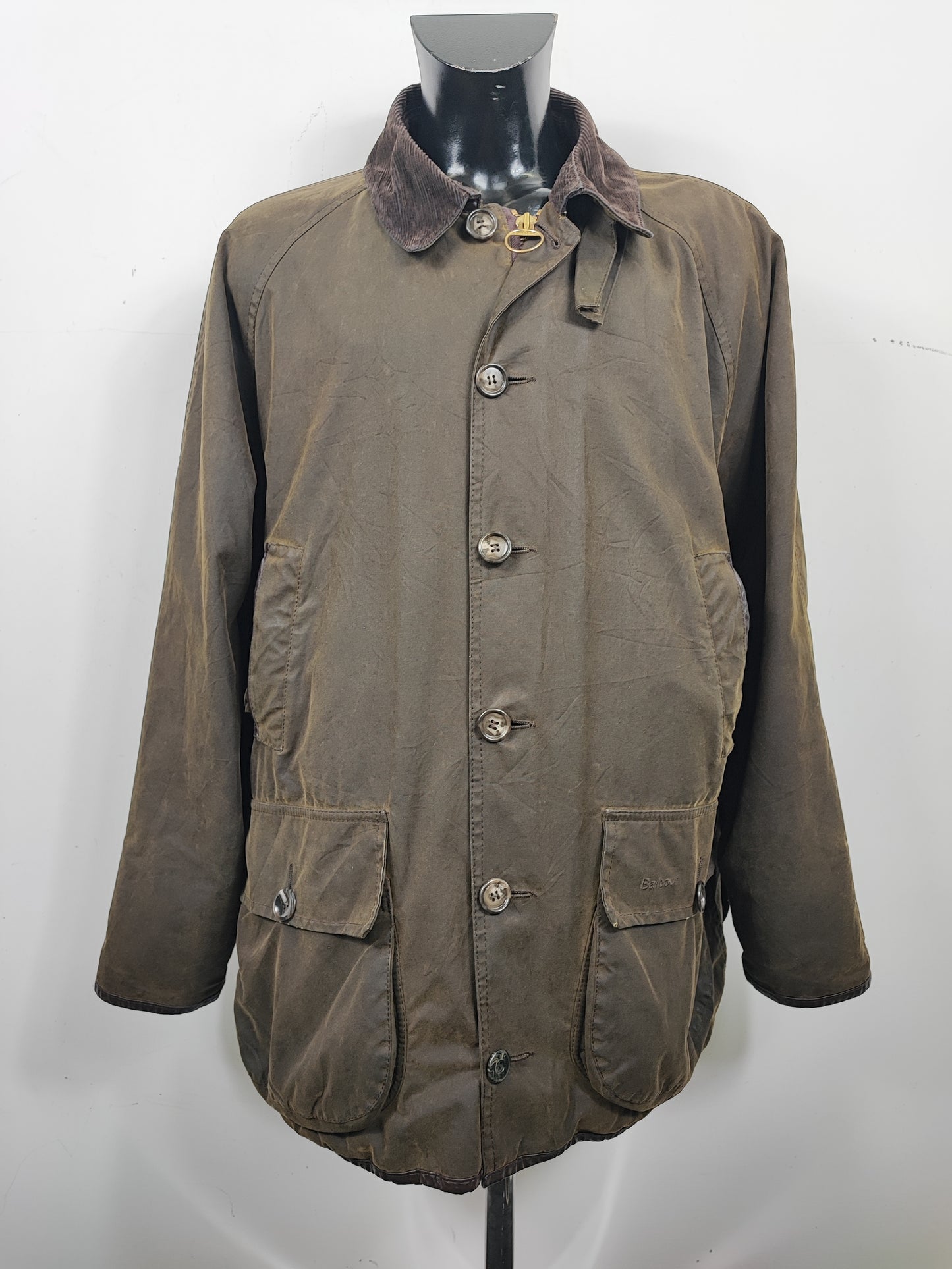 RARA Barbour Giacca Uomo Beauchamp verde C46/117 cm Olive Waxed Beauchamp coat size XL