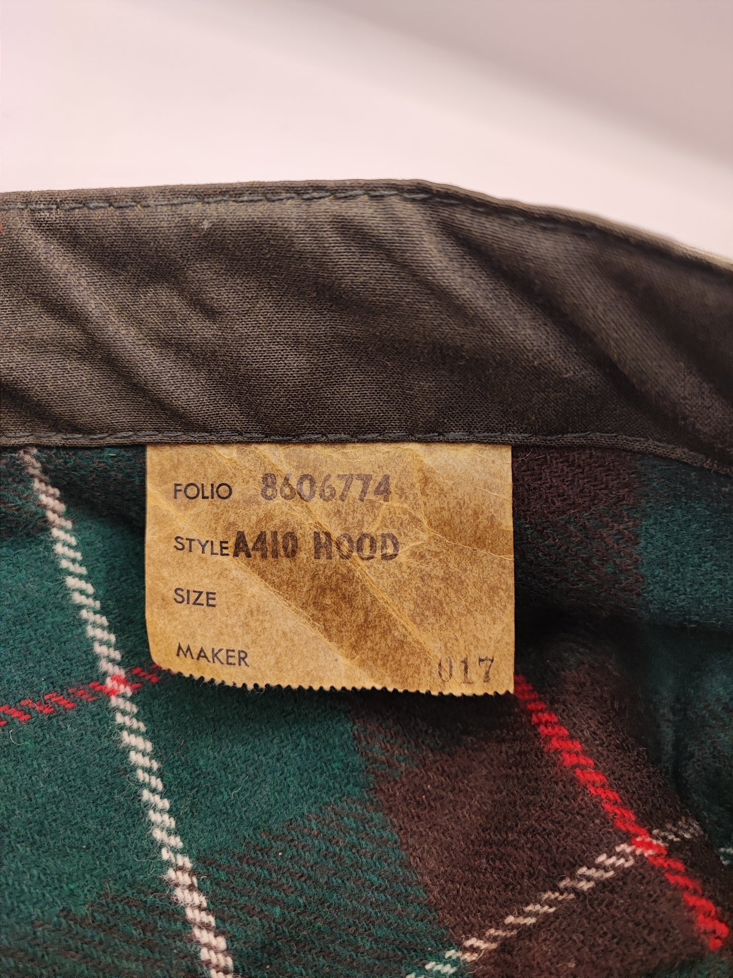 RARO Cappuccio Barbour vintage verde per Northumbria cerato Taglia Unica -Rare Northumbria Hood A410