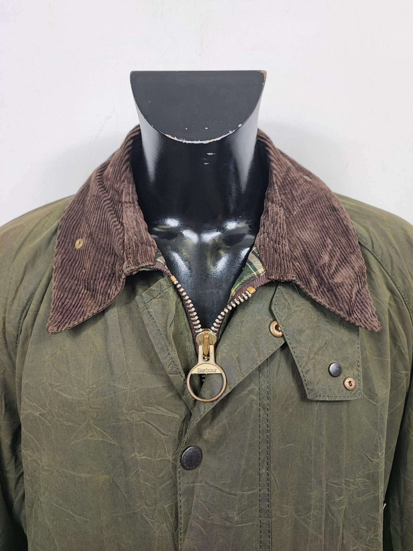 Barbour Gamefair Verde cerato C44/112 cm Man Vintage Green Wax Gamefair Jacket c44 Large