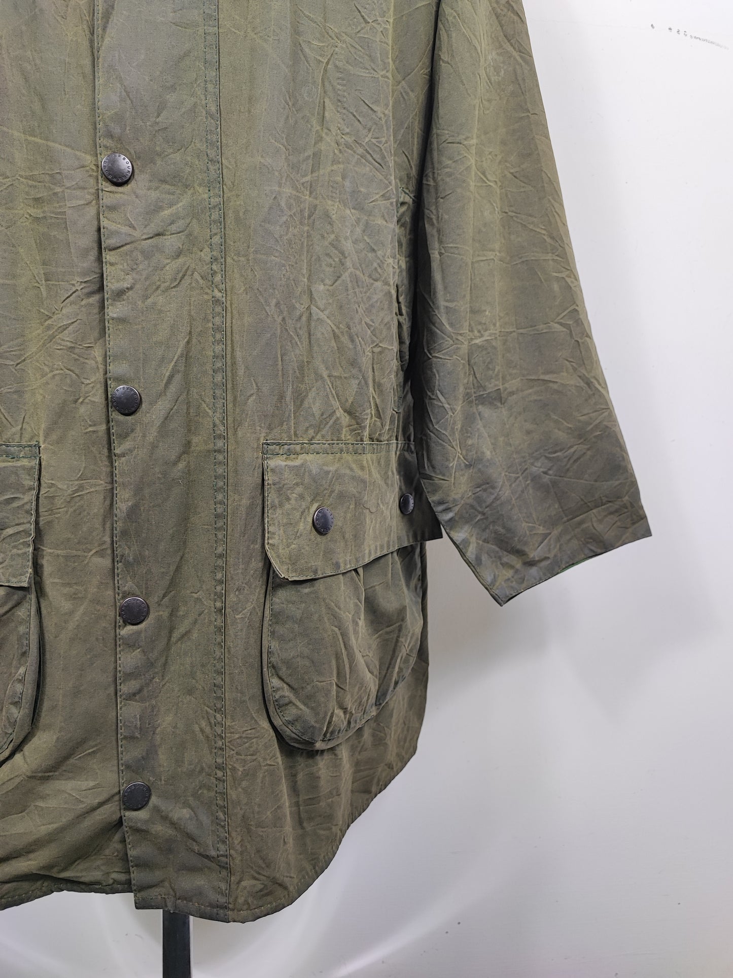 Barbour Gamefair Verde cerato C44/112 cm Man Vintage Green Wax Gamefair Jacket c44 Large