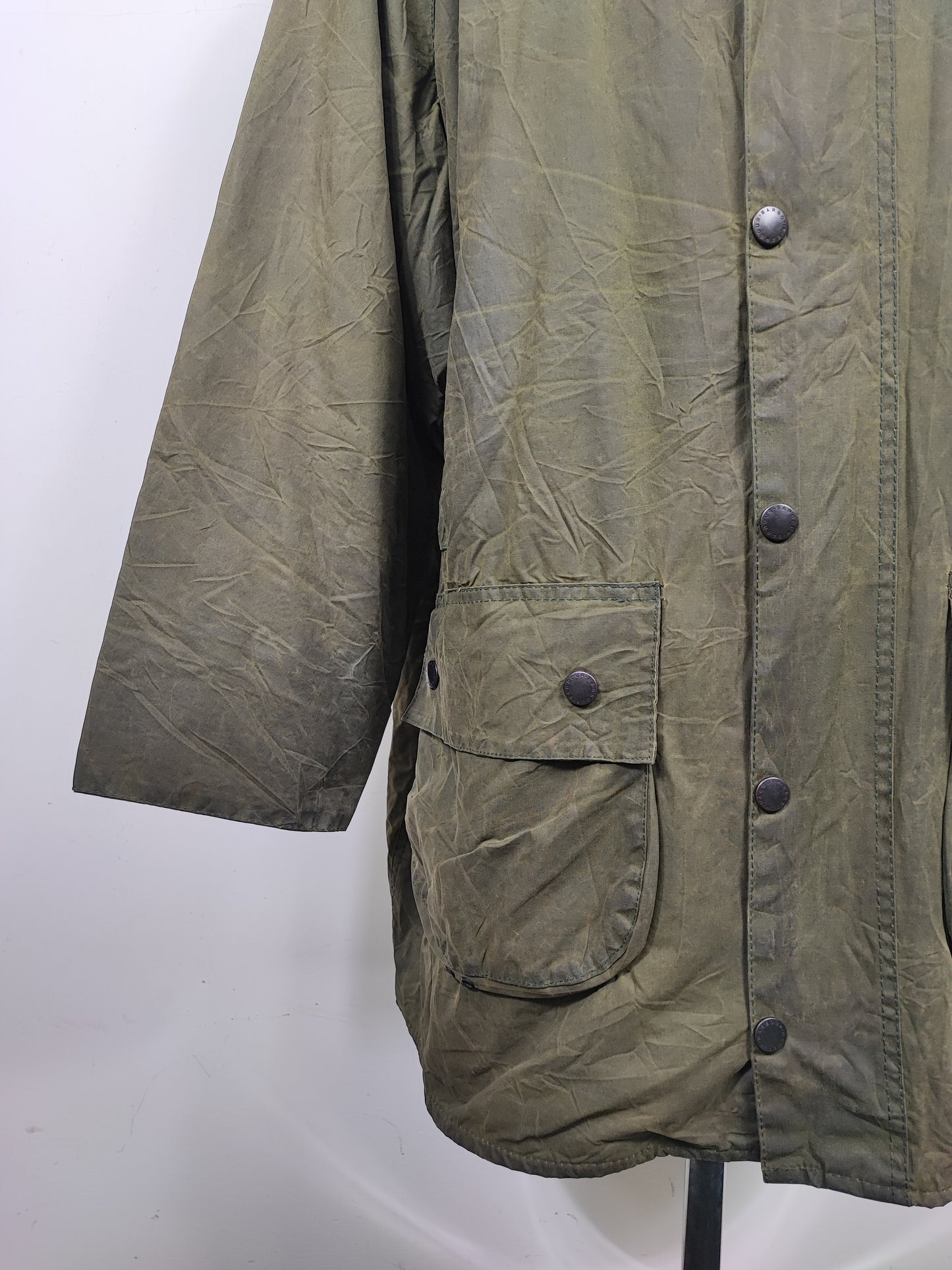 Barbour Gamefair Verde cerato C44/112 cm Man Vintage Green Wax Gamefair Jacket c44 Large