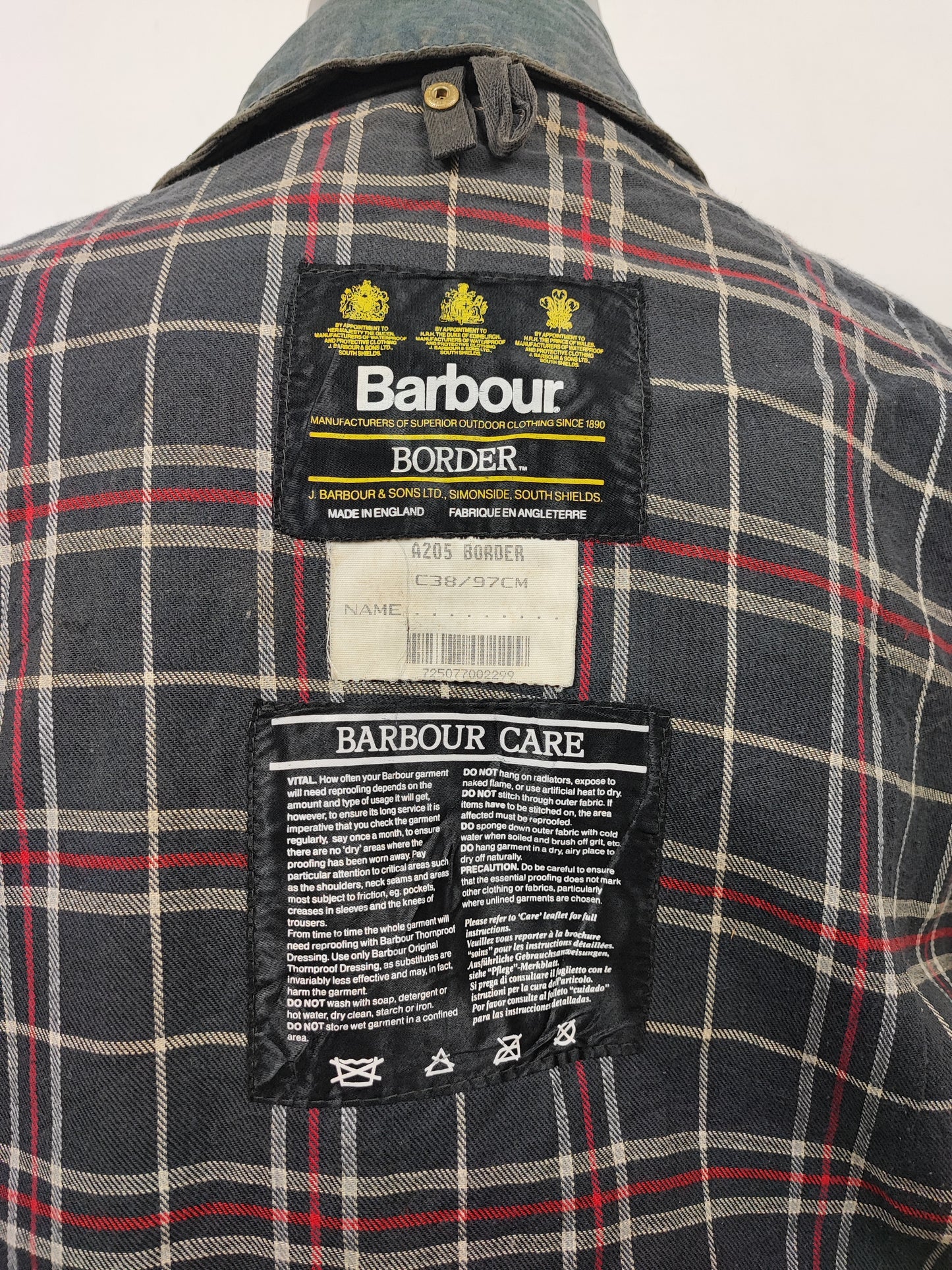 Giacca Barbour Unisex Border blu C38/97cm - Navy Wax Border Jacket Size Medium C38