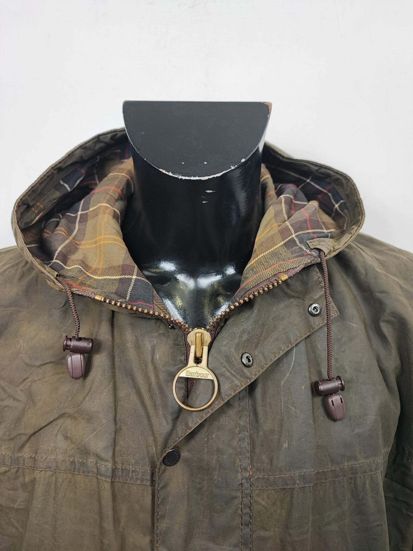 Barbour Classic Durham verde con cappuccio C40/102 cm Olive Hooded waxed durham Medium