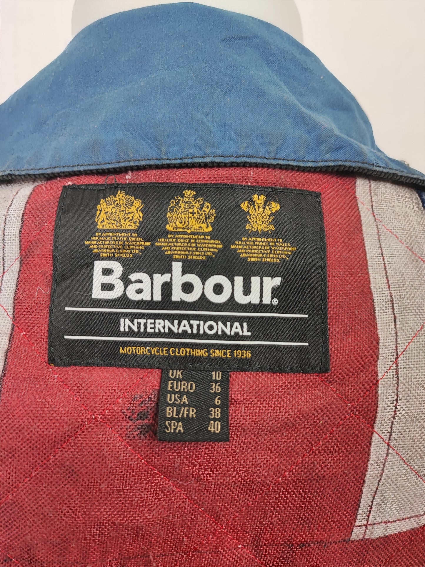 Giacca Barbour International Blu Donna Small UK10 -Lady International Blue Jacket UK10 Size S