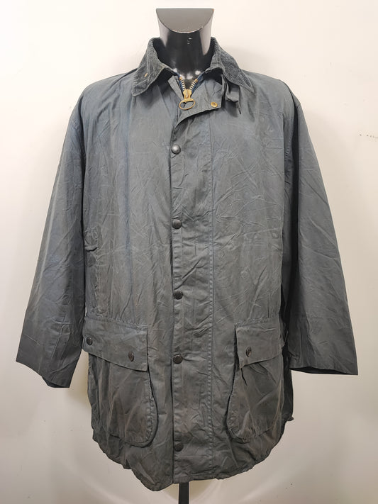 Barbour Uomo Border vintage Blu Cerato C44/112cm Navy Border Wax Coat Large XLarge