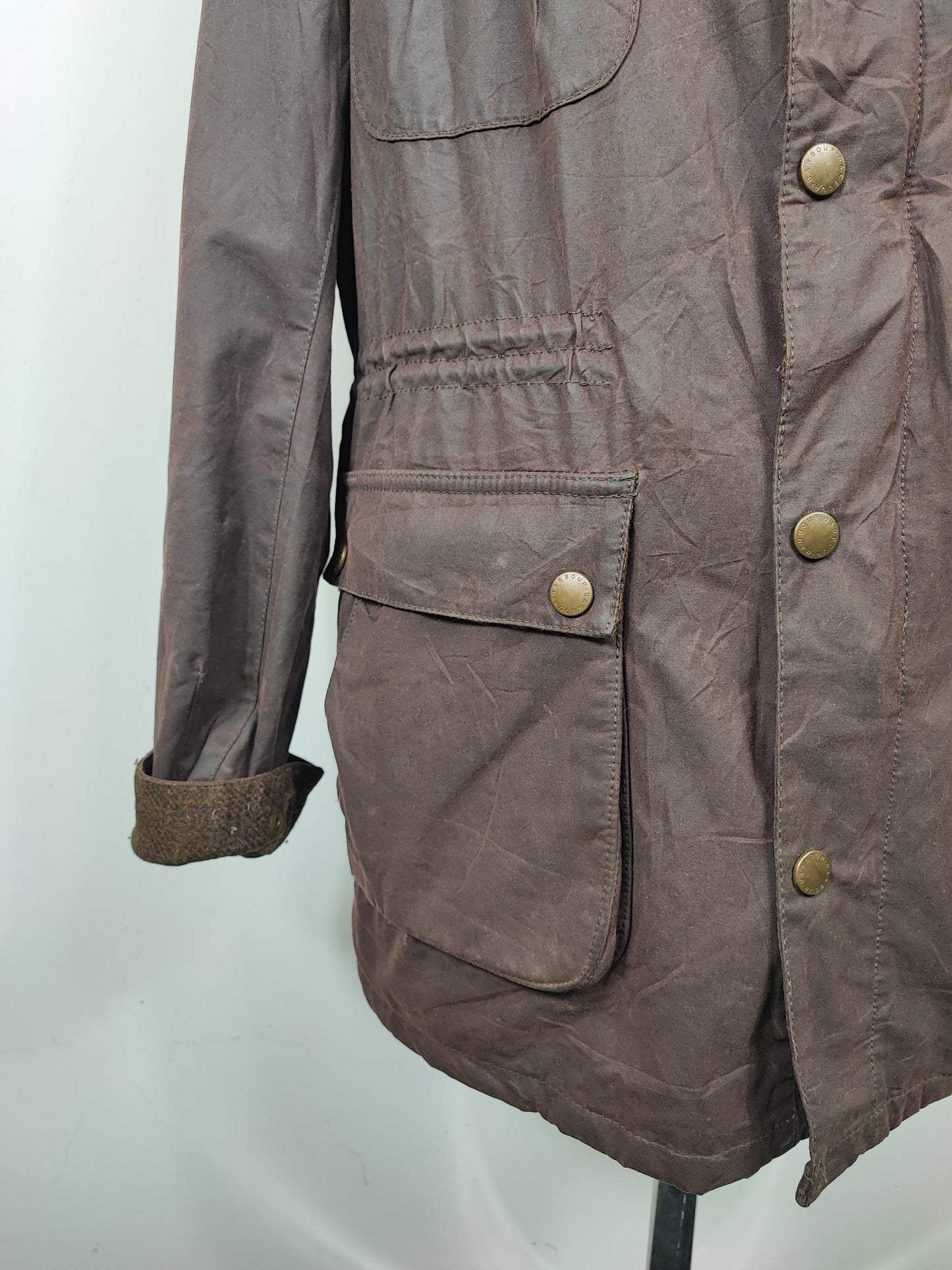 Parka Barbour cerato marrone imbottito Large- Man Northolt wax brown jacket size L with hood