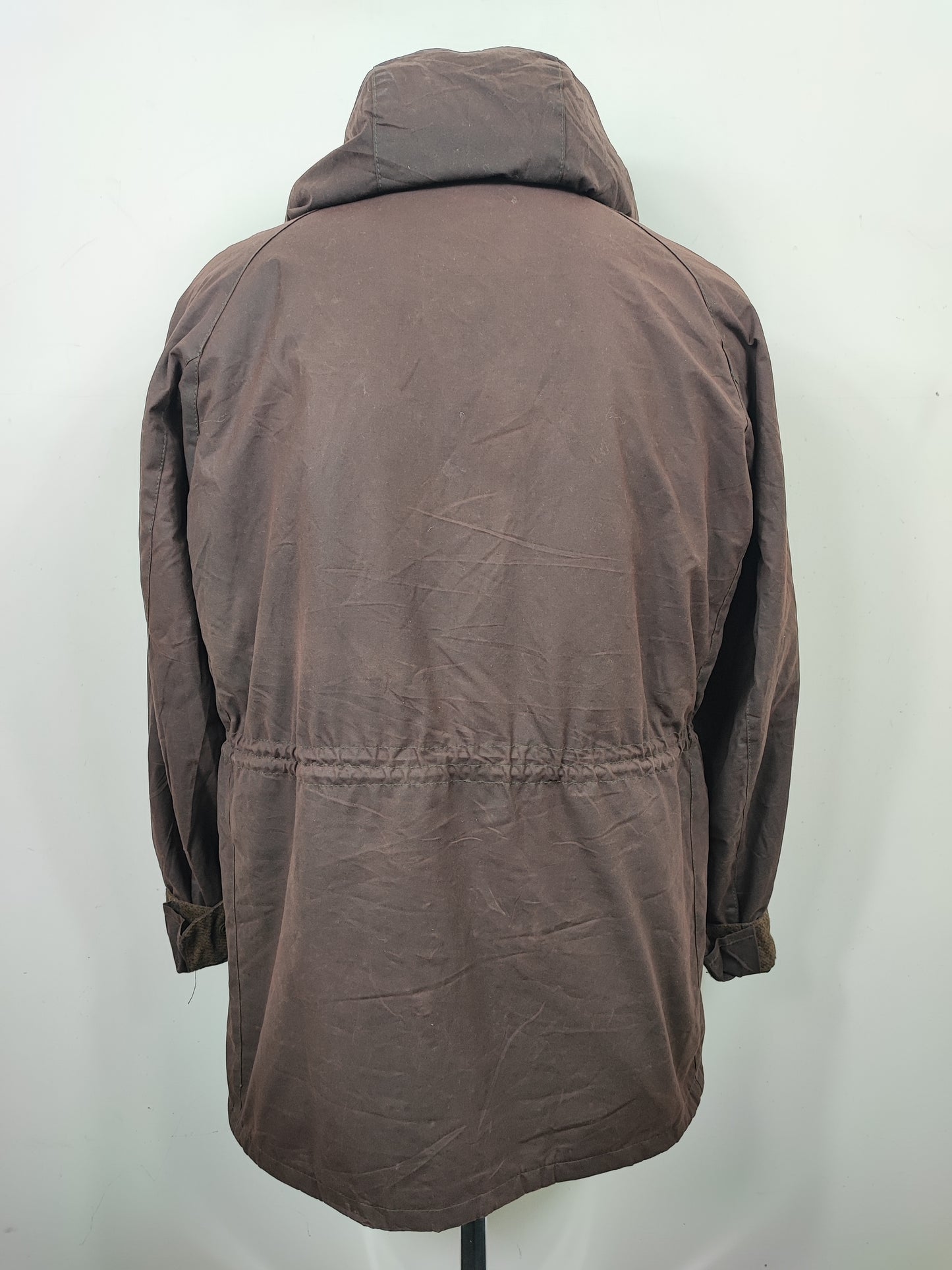 Parka Barbour cerato marrone imbottito Large- Man Northolt wax brown jacket size L with hood