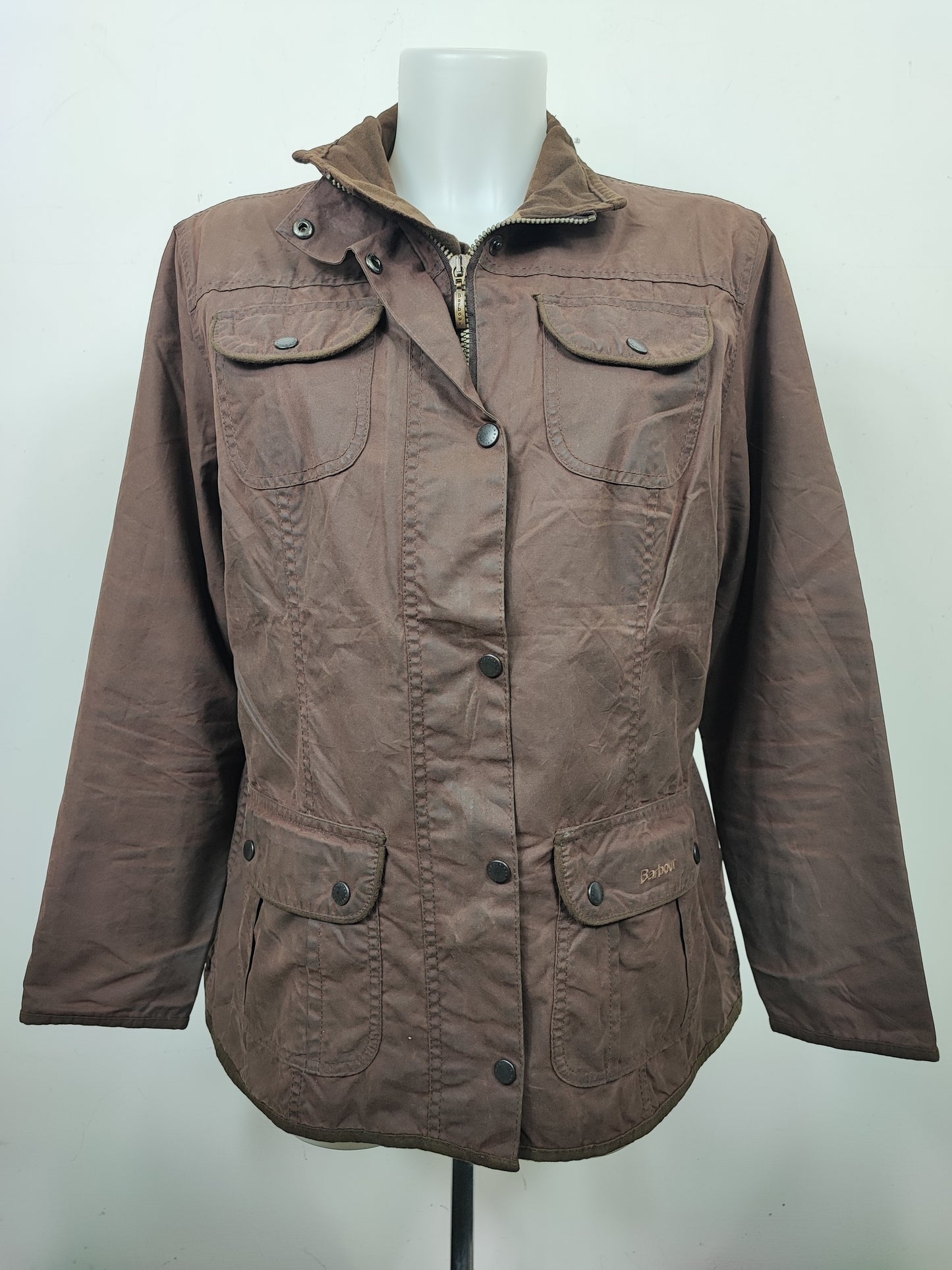 Barbour Giacca corta marrone unisex Utility Tg. 48 Lady Brown Utility wax Jacket size uk18