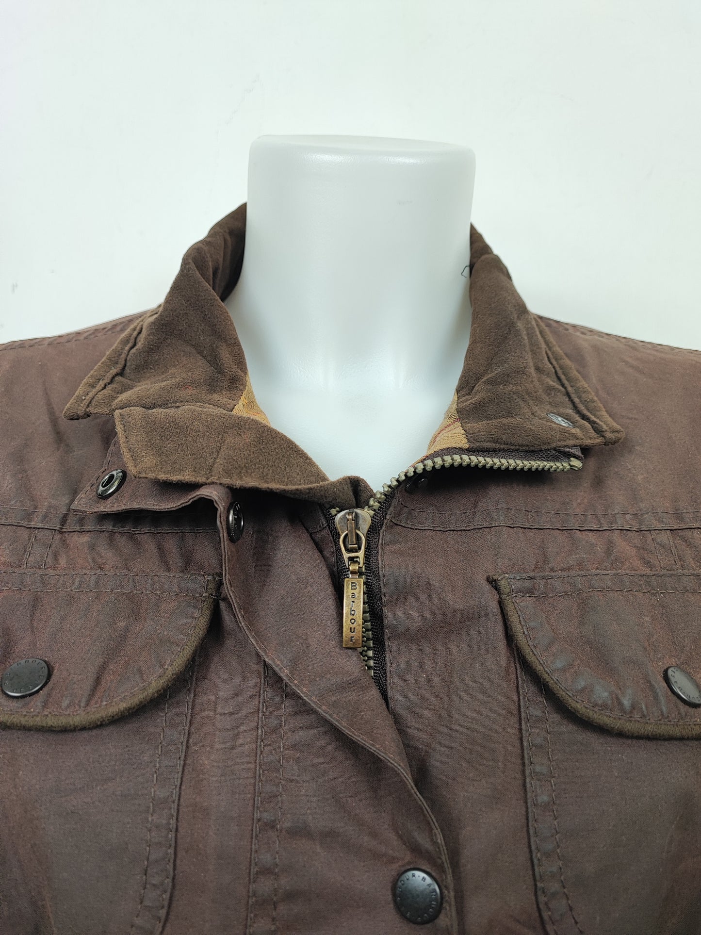 Barbour Giacca corta marrone unisex Utility Tg. 48 Lady Brown Utility wax Jacket size uk18