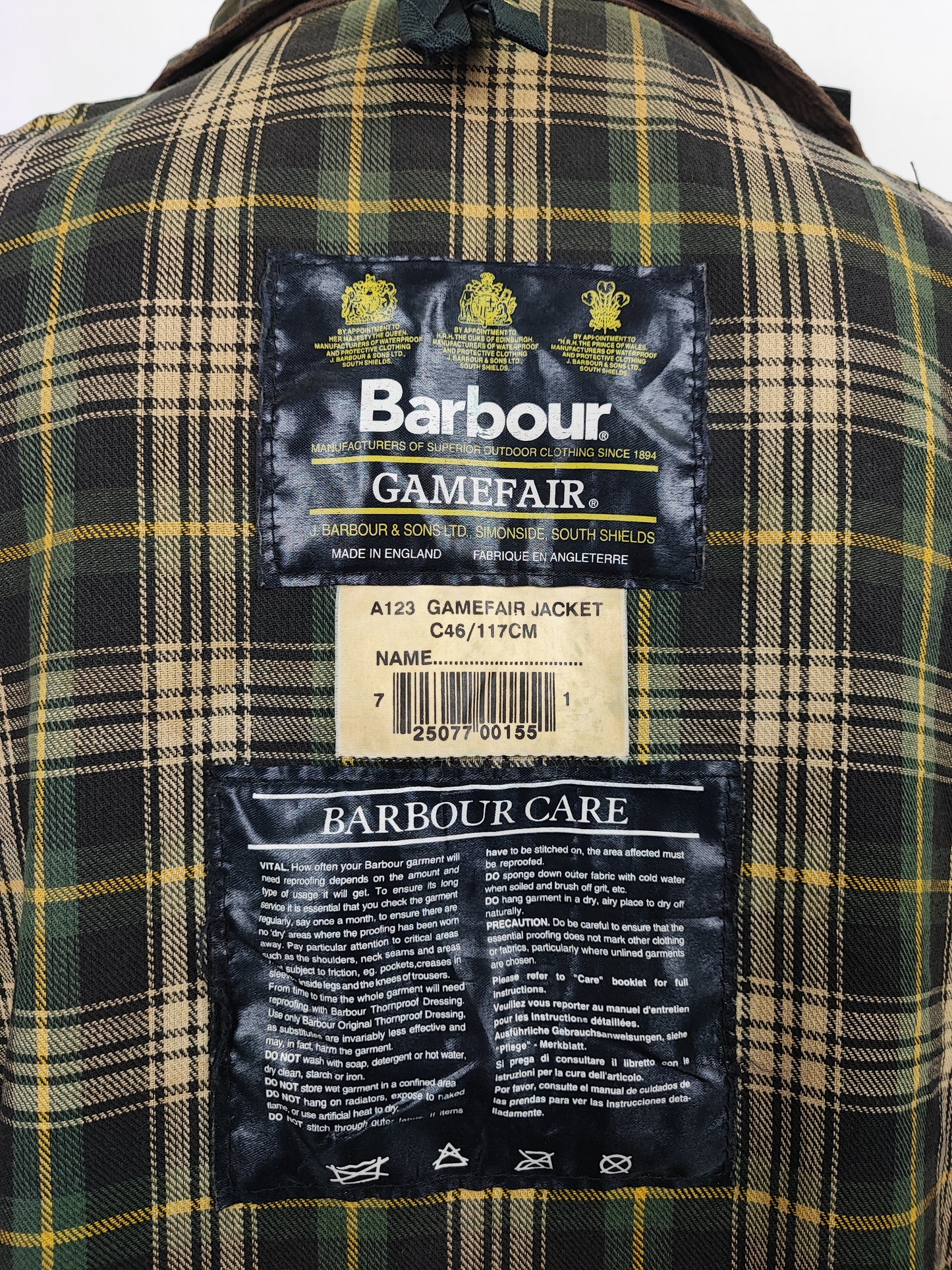 Barbour Gamefair Verde C46/117 cm Green Wax Vintage Gamefair Vintage Jacket  Size XL