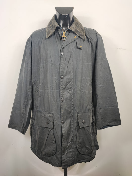 Giacca Barbour Border blu Vintage Cerata C46/117 cm - Navy wax border coat C46 size XL