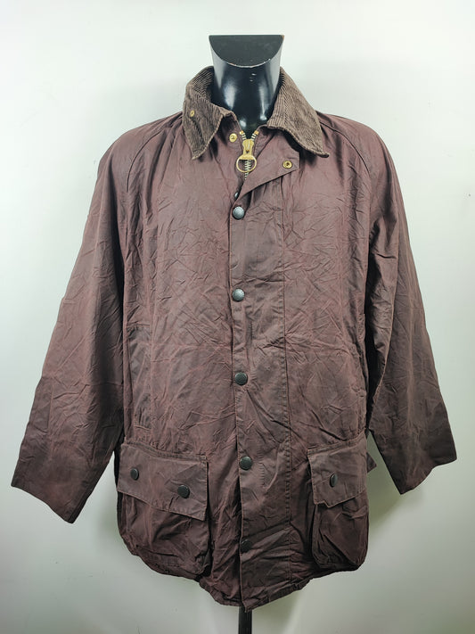 Barbour Giacca Beaufort vintage marrone C48/122cm -Brown Beaufort Waxed jacket c48 size XL