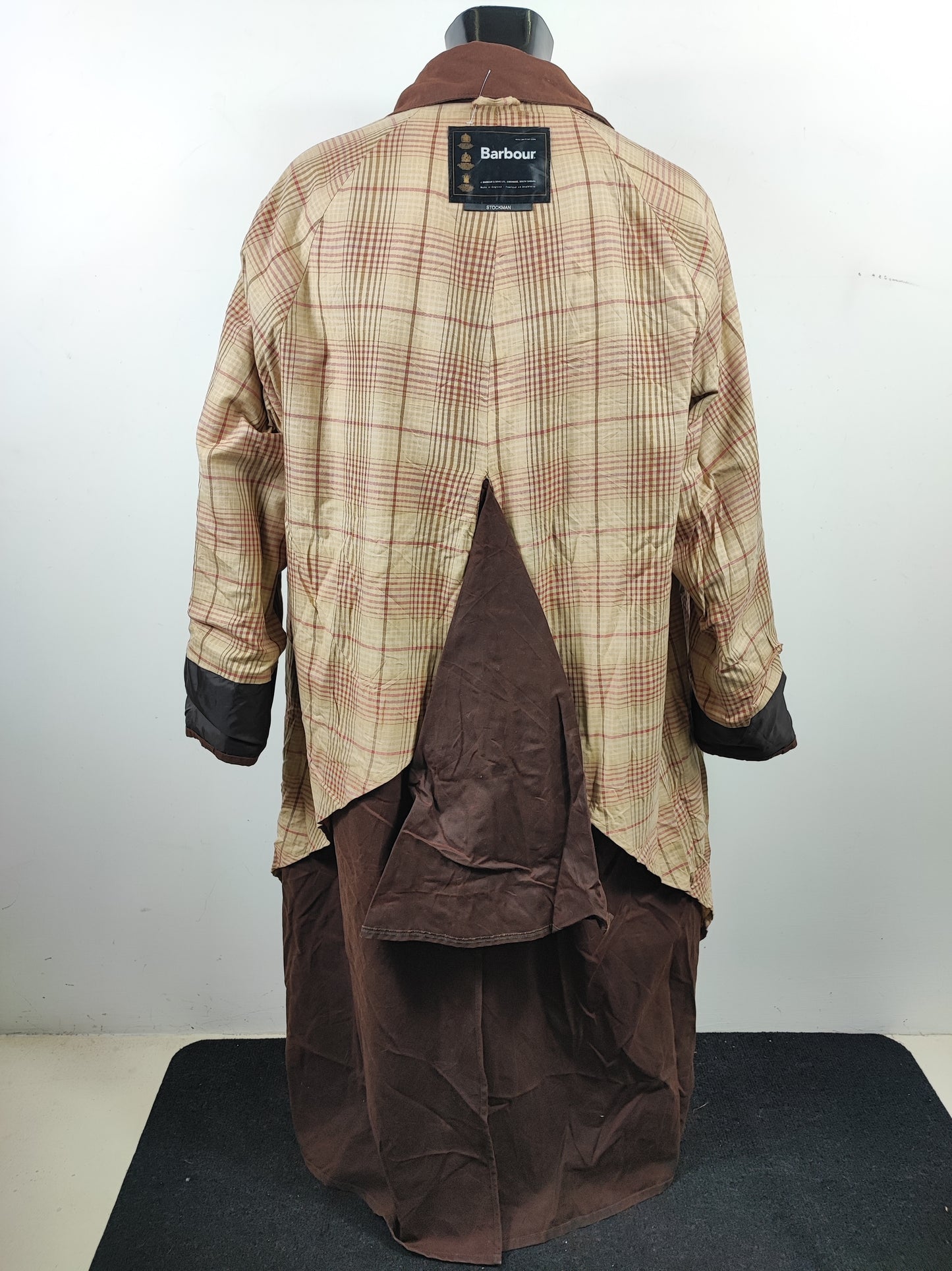 RARO Cappotto Barbour STOCKMAN marrone XLarge Man Brown wax Long Coat Size XLarge