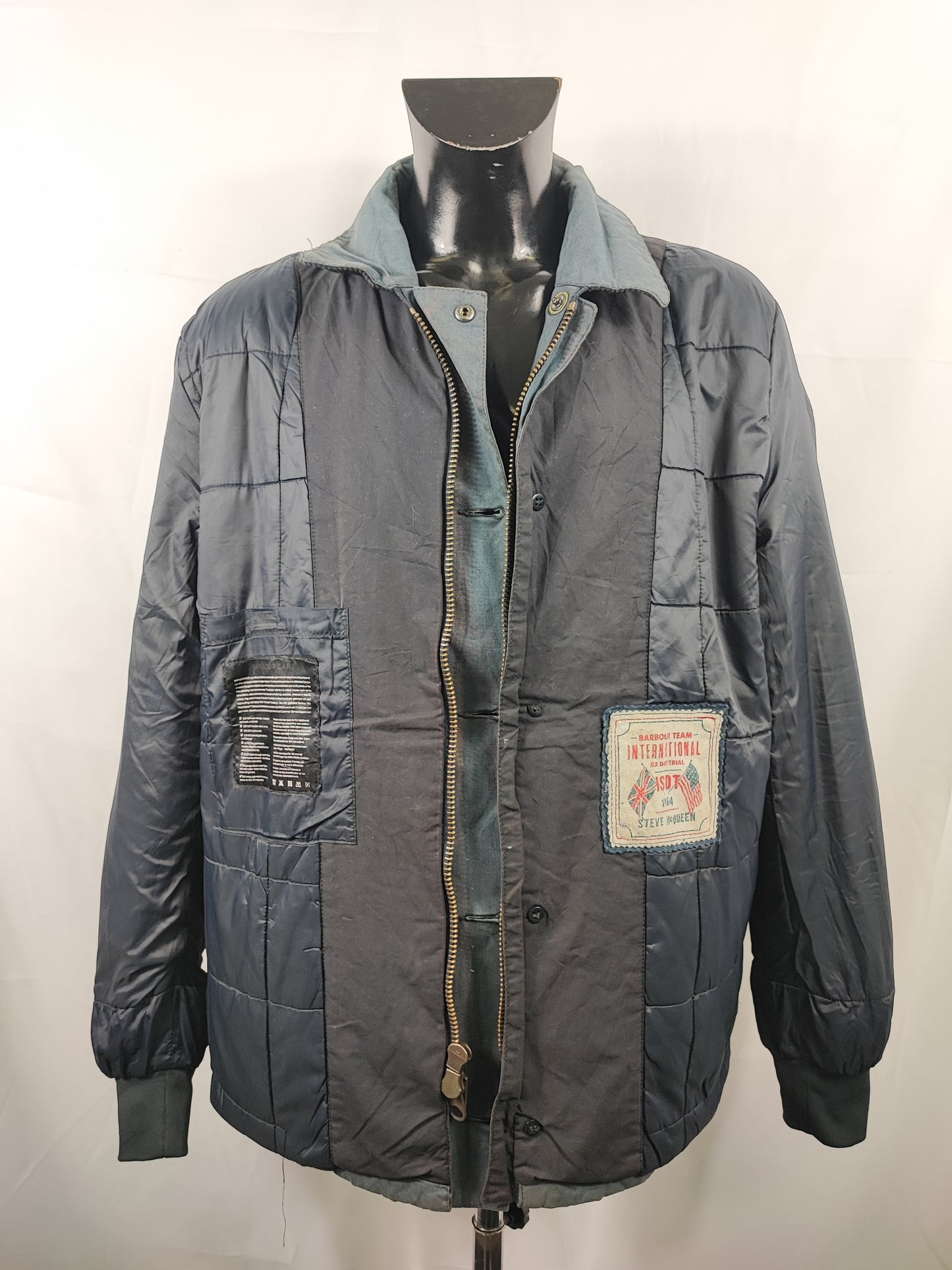 Giacca Barbour Uomo Corta blu cerata Steve Mc Queen XLarge - Man Navy SMQ Deck Jacket XL