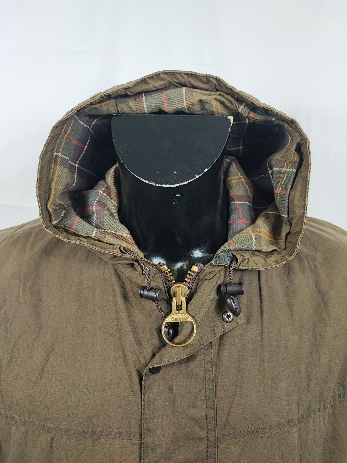 Barbour Classic Durham verde con cappuccio C46/117 cm Olive Hooded waxed durham Size XL