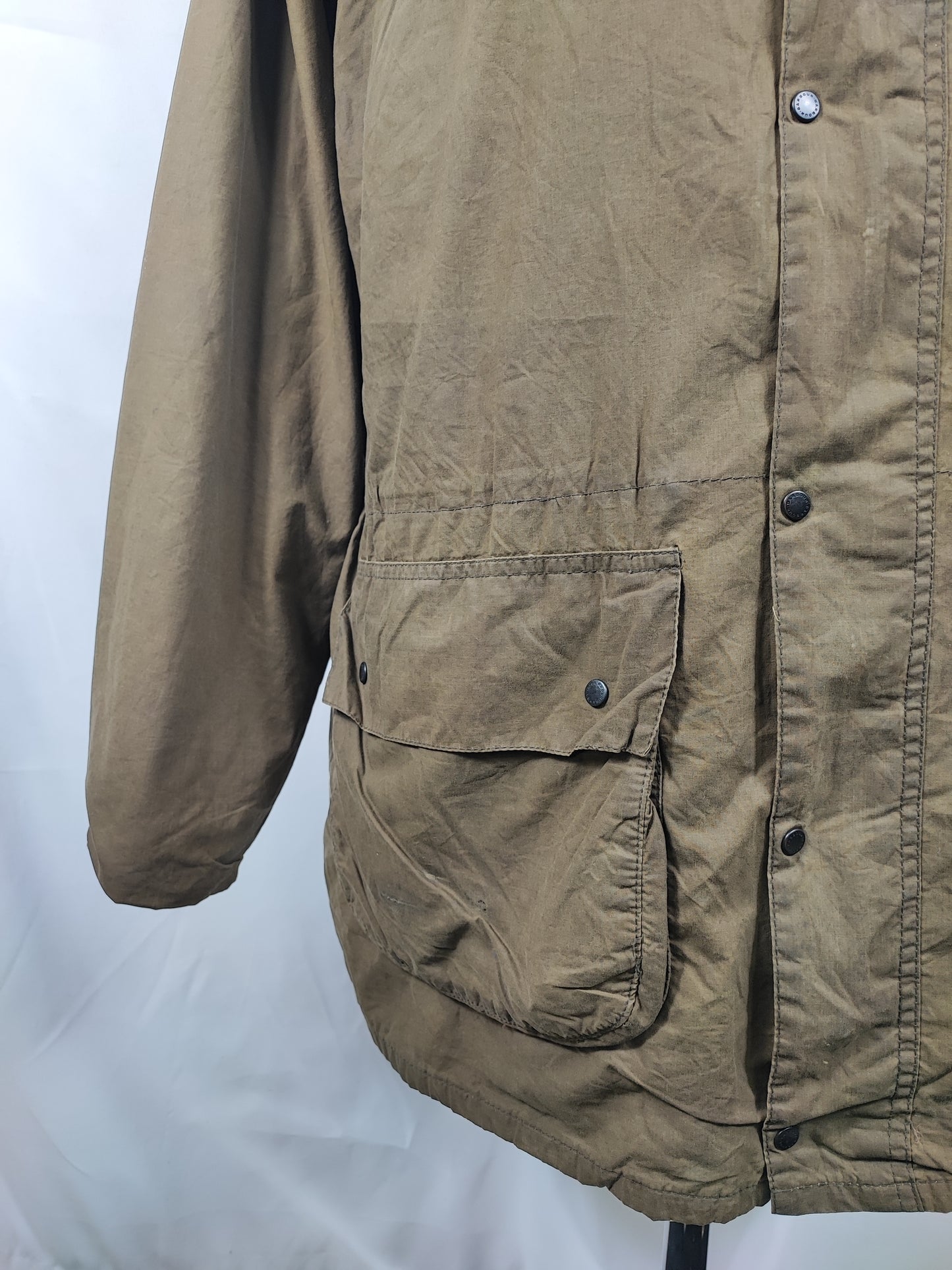 Barbour Classic Durham verde con cappuccio C46/117 cm Olive Hooded waxed durham Size XL