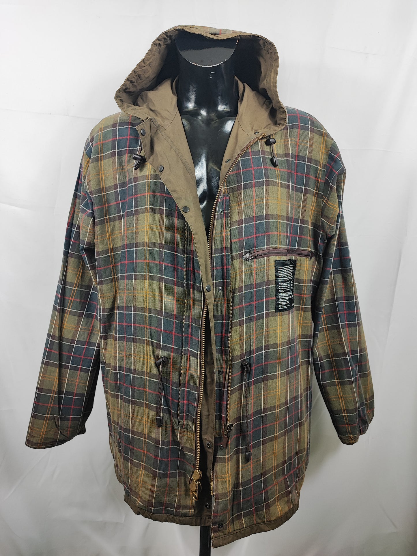 Barbour Classic Durham verde con cappuccio C46/117 cm Olive Hooded waxed durham Size XL