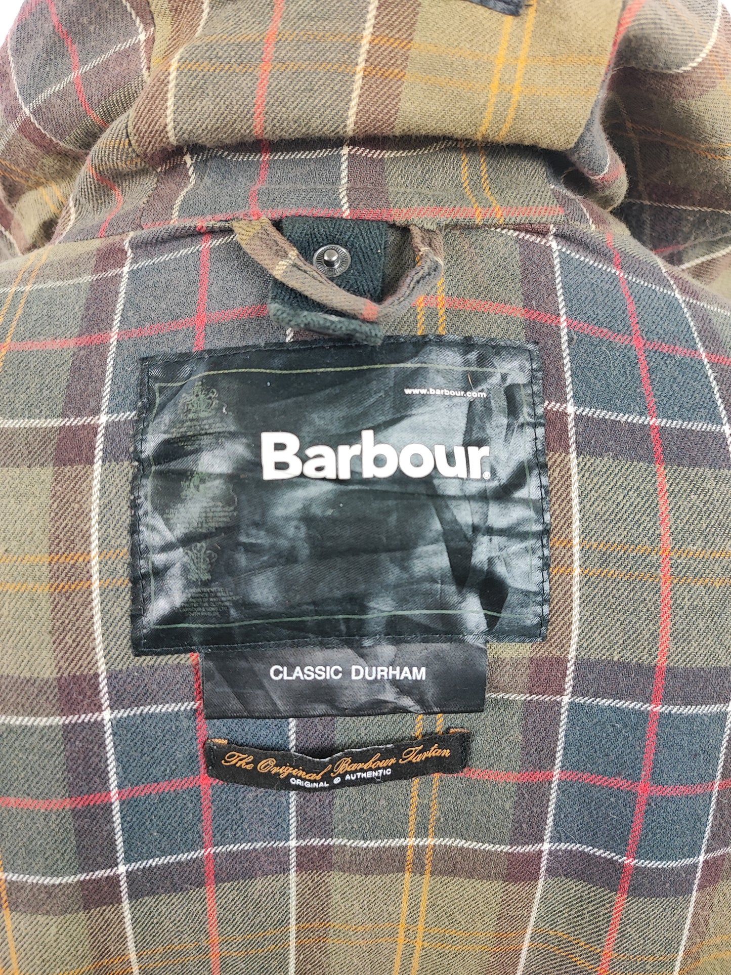 Barbour Classic Durham verde con cappuccio C46/117 cm Olive Hooded waxed durham Size XL