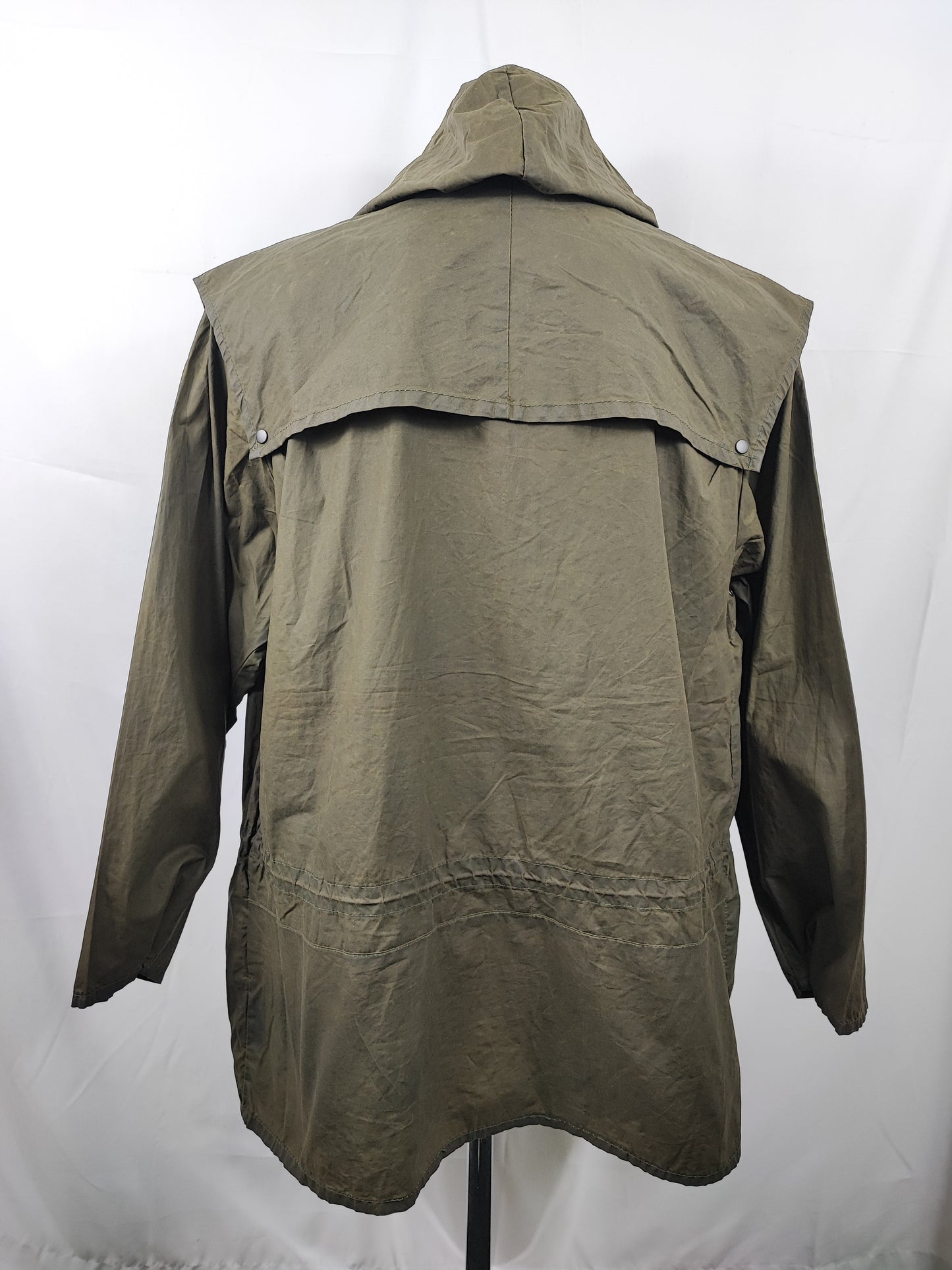 RARO Barbour Durham verde unlined con cappuccio C42/107 cm Green Hooded waxed Durham Large