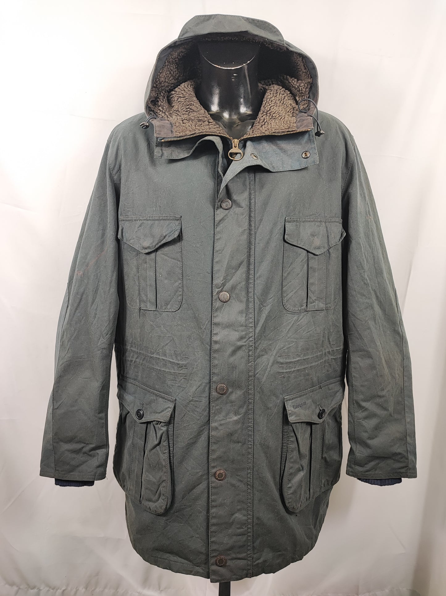 Parka Barbour uomo Blu Oakum cerato XXLarge - Navy Man Oakum wax jacket with hood XXL