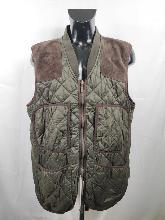 Gilet Barbour Uomo vintage verde da caccia XXL - Man Green Vintage Waistcoat size XXL