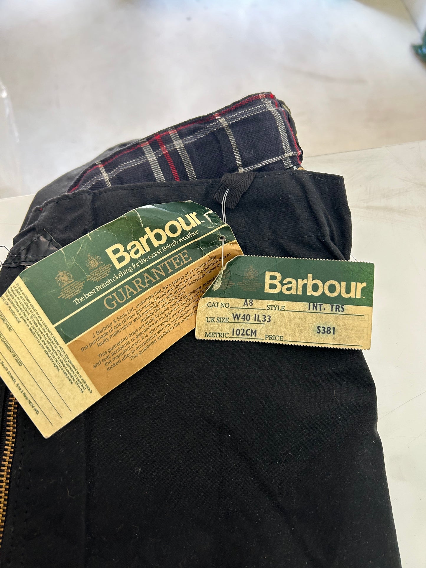 Pantaloni Barbour International cerati nero W40/102 cm Wax motorcycle black A8 trousers