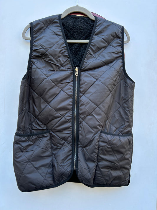 Gilet Imbottitura nuova Nera con zip compatibile per Barbour