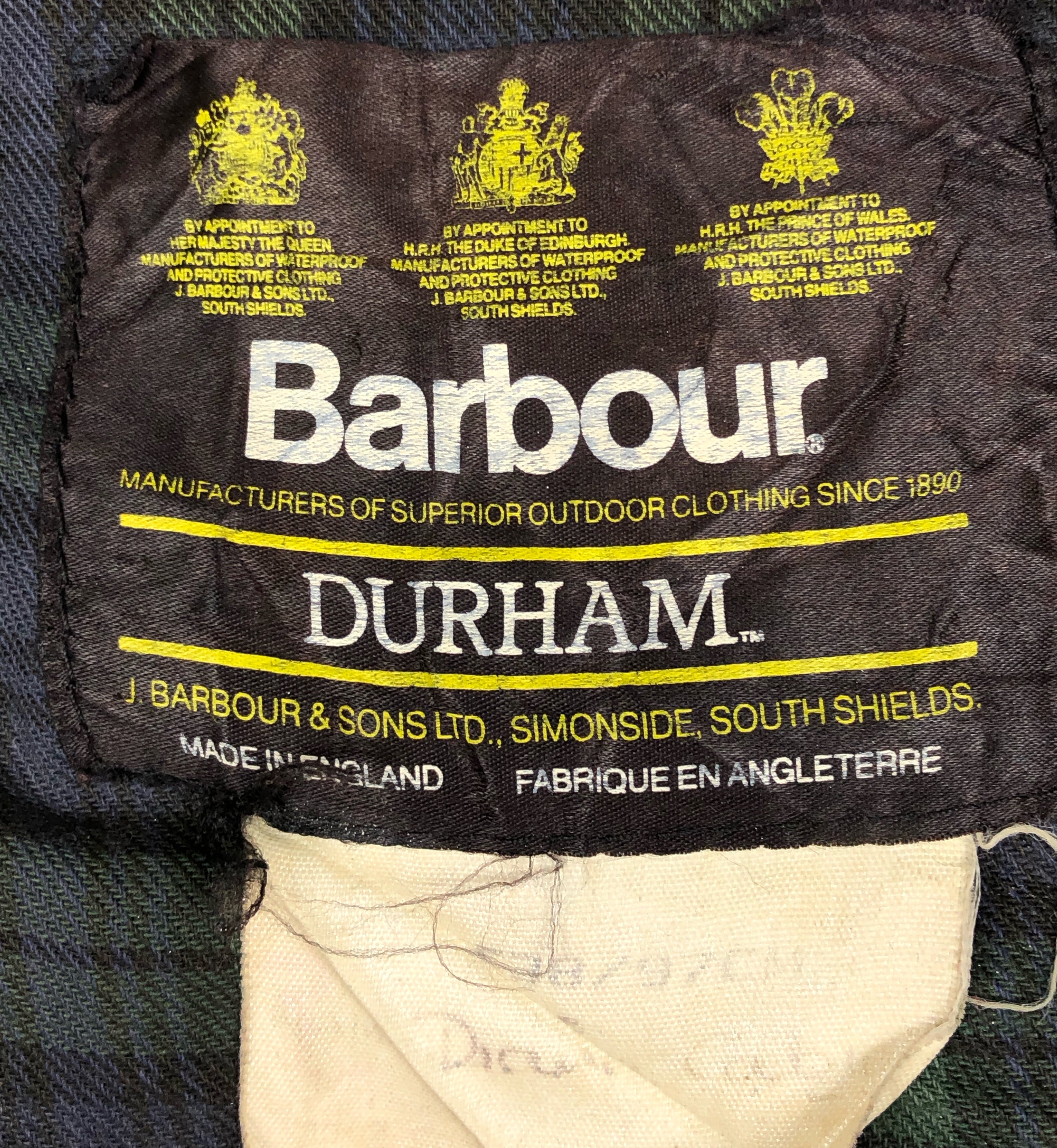 Barbour vintage Durham con cappuccio C38/97 cm Navy Hooded waxed